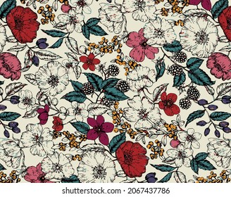 esquema completo de flores vectoriales abstractas, todo diseño con fondo sólido para fábrica de impresión textil