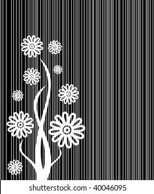 Abstract vector flowers lines cover