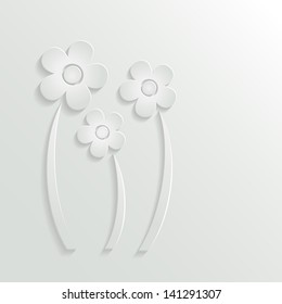 Abstract Vector Flowers on White background