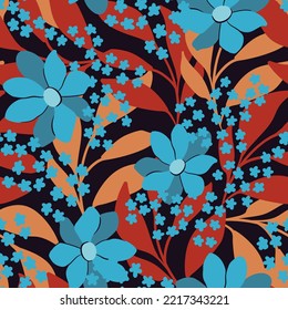 Abstract vector flowers in trending colors