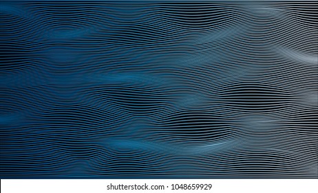 Abstract vector flowing wavy colorful lines pattern isolated on black background for design element, banner, background