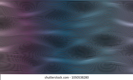 Abstract vector flowing wavy colorful lines pattern isolated on black background for design element, banner, background