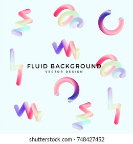 Abstract Vector Fluid Background, 3D Pastel Gradient Abstract Covers Templates, Graphic Poster with Blend Liquid Patterns, Hipster Backgrounds, Brochures, Album Covers and Banners