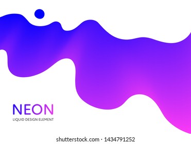 Abstract vector fluid modern minimal background. Dynamic flowing shape. Blue and pink gradient color in horizontal composition. Design element for poster, banner, presentation, cover, flyer, card.