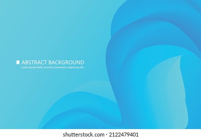 Abstract vector fluid smooth line blue background