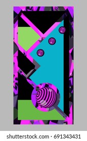Abstract vector fluorescent bright colors banner design
