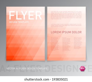 Abstract vector flyer / brochure design template with light pink geometric texture. 