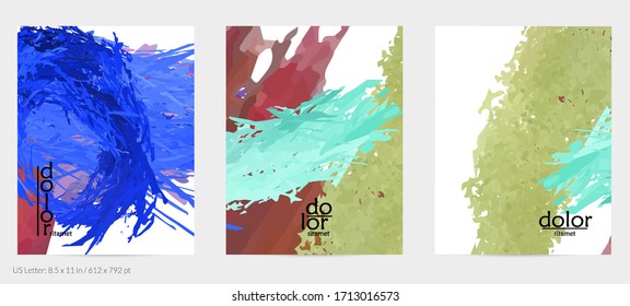 Volante de vector abstracto. Pincel colorido con pintura digital de color agua. Textura de plumas en capas de arco iris dimensionales. Plantilla de evento de publicidad artística creativa. Formas desiguales de garabatos brillantes