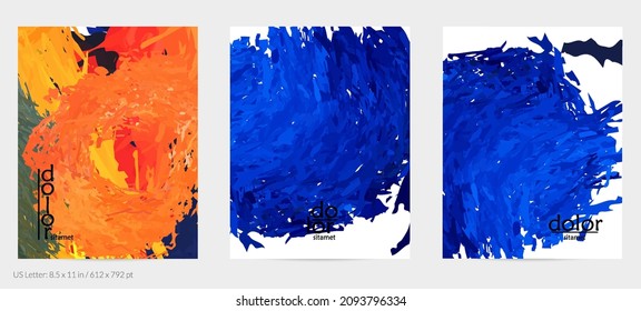 Volante de vector abstracto. Colorido pincel de pintura digital acuarela. Textura de plumas en capas de arco iris dimensional. Plantilla de evento de publicidad artística creativa. Formas desiguales de garrapatas brillantes