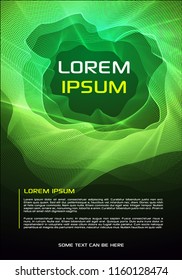 Abstract vector flyer, corporate business, annual report, brochure design and cover presentation with green waves.