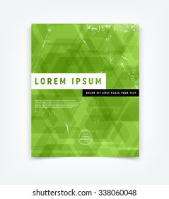 Abstract vector flyer / cover design template with old scratched vintage look. Old used weathered texture with geometric abstract background