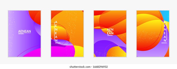 Plantilla de volante de vector abstracto con formas de degradado brillante con formas orgánicas superpuestas que grunge texturado. Fluid wavy lines art. Plantilla para la venta estacional de la tecnología de marketing publicitario.