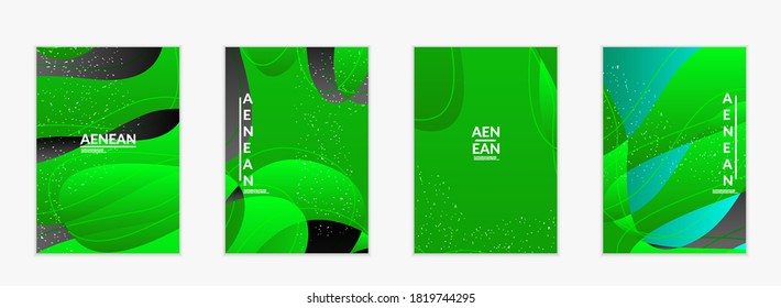 Abstract vector flyer template with bright gradient wavy organic overlapping shapes grunge textured. Fluid wavy lines art. Template for seasonal sale advertising  marketing technology.