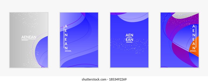 Abstract vector flyer template with bright gradient wavy organic overlapping shapes grunge textured. Fluid wavy lines art. Template for seasonal sale advertising  marketing technology.