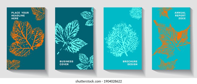 Abstract vector flyer template. Cool floral patterns design. Vector.
