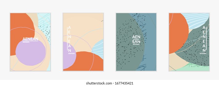 Abstract vector flyer template. Exotic striped overlapping wavy shapes and lines. Hipster contemporary design. Natural motley artwork. Hand drawn textured background for social media fashion post.