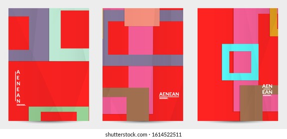 Abstract vector flyer template with folded paper overlapping geometric shapes. Environmental design with cut out geometric objects made of recycled reused paper. Top view geometric pattern.