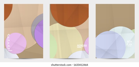 Abstract vector flyer template with folded paper overlapping geometric shapes. Environmental design with cut out geometric objects made of recycled reused paper. Top view geometric pattern.