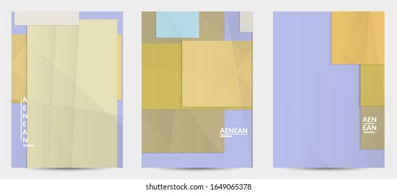Abstract vector flyer template with folded paper overlapping geometric shapes. Environmental design with cut out geometric objects made of recycled reused paper. Top view geometric pattern.