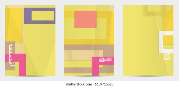 Abstract vector flyer template with folded paper overlapping geometric shapes. Environmental design with cut out geometric objects made of recycled reused paper. Top view geometric pattern.