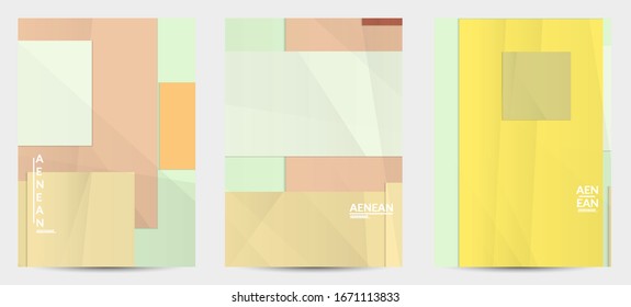 Abstract vector flyer template with folded paper overlapping geometric shapes. Environmental design with cut out geometric objects made of recycled reused paper. Top view geometric pattern.