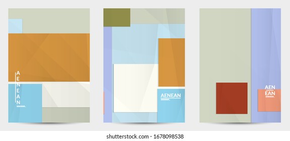 Abstract vector flyer template with folded paper overlapping geometric shapes. Environmental design with cut out geometric objects made of recycled reused paper. Top view geometric pattern.