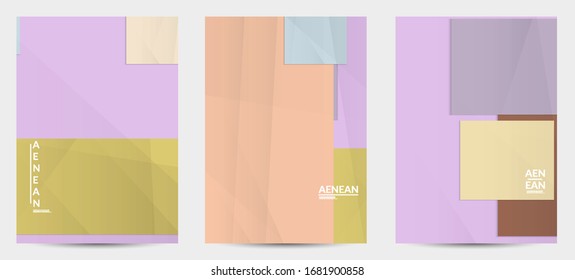 Abstract vector flyer template with folded paper overlapping geometric shapes. Environmental design with cut out geometric objects made of recycled reused paper. Top view geometric pattern.