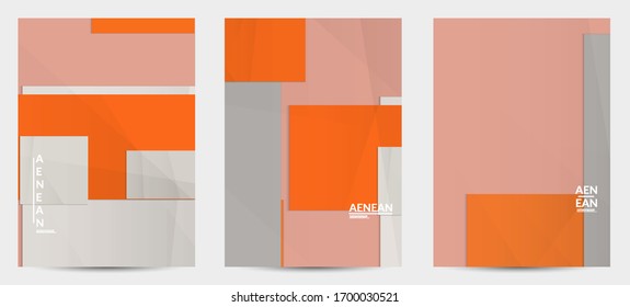 Abstract vector flyer template with folded paper overlapping geometric shapes. Environmental design with cut out geometric objects made of recycled reused paper. Top view geometric pattern.