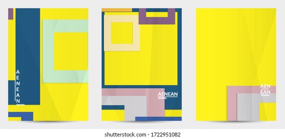 Abstract vector flyer template with folded paper overlapping geometric shapes. Environmental design with cut out geometric objects made of recycled reused paper. Top view geometric pattern.