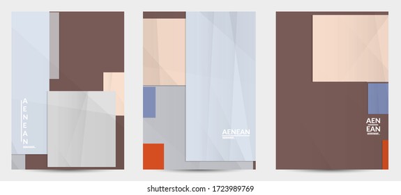 Abstract vector flyer template with folded paper overlapping geometric shapes. Environmental design with cut out geometric objects made of recycled reused paper. Top view geometric pattern.