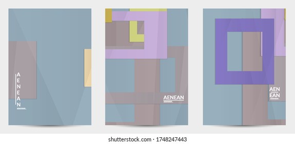 Abstract vector flyer template with folded paper overlapping geometric shapes. Environmental design with cut out geometric objects made of recycled reused paper. Top view geometric pattern.