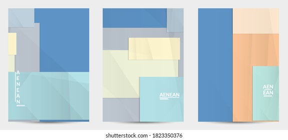 Abstract vector flyer template with folded paper overlapping geometric shapes. Environmental design with cut out geometric objects made of recycled reused paper. Top view geometric pattern.