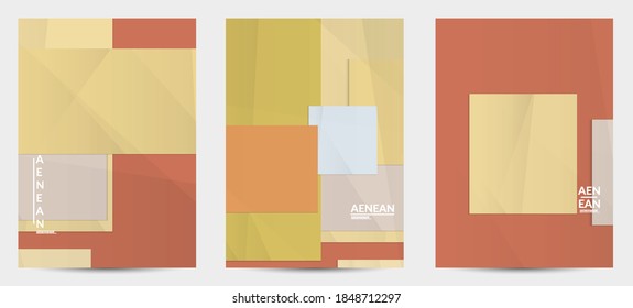 Abstract vector flyer template with folded paper overlapping geometric shapes. Environmental design with cut out geometric objects made of recycled reused paper. Top view geometric pattern.