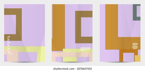 Abstract vector flyer template with folded paper overlapping geometric shapes. Environmental design with cut out geometric objects made of recycled reused paper. Top view geometric pattern.