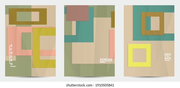 Abstract vector flyer template with folded paper overlapping geometric shapes. Environmental design with cut out geometric objects made of recycled reused paper. Top view geometric pattern.