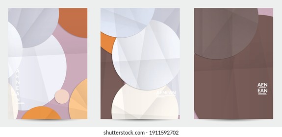 Abstract vector flyer template with folded paper overlapping geometric shapes. Environmental design with cut out geometric objects made of recycled reused paper. Top view geometric pattern.