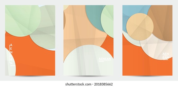 Abstract vector flyer template with folded paper overlapping geometric shapes. Environmental design with cut out geometric objects made of recycled reused paper. Top view geometric pattern.