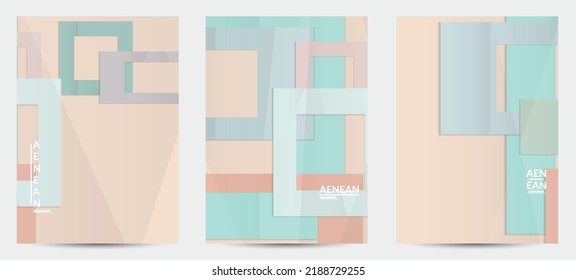 Abstract vector flyer template with folded paper overlapping geometric shapes. Environmental design with cut out geometric objects made of recycled reused paper. Top view geometric pattern.