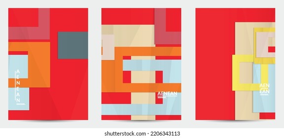 Abstract vector flyer template with folded paper overlapping geometric shapes. Environmental design with cut out geometric objects made of recycled reused paper. Top view geometric pattern.
