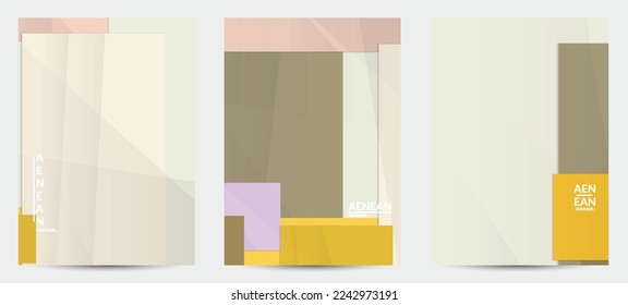 Abstract vector flyer template with folded paper overlapping geometric shapes. Environmental design with cut out geometric objects made of recycled reused paper. Top view geometric pattern.