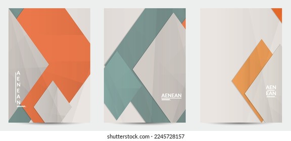 Abstract vector flyer template with folded paper overlapping geometric shapes. Environmental design with cut out geometric objects made of recycled reused paper. Top view geometric pattern.