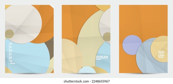 Abstract vector flyer template with folded paper overlapping geometric shapes. Environmental design with cut out geometric objects made of recycled reused paper. Top view geometric pattern.
