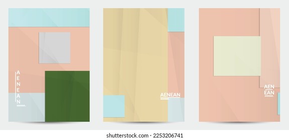 Abstract vector flyer template with folded paper overlapping geometric shapes. Environmental design with cut out geometric objects made of recycled reused paper. Top view geometric pattern.
