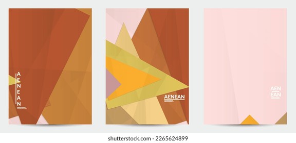 Abstract vector flyer template with folded paper overlapping geometric shapes. Environmental design with cut out geometric objects made of recycled reused paper. Top view geometric pattern.