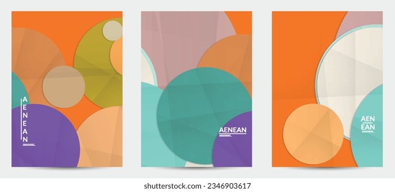 Plantilla de volante de vector abstracto con formas geométricas solapadas de papel doblado. Diseño ambiental con objetos geométricos cortados hechos de papel reciclado reutilizado. Patrón geométrico de vista superior.