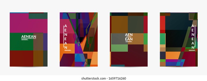 Abstrakte Vektorillustration Flyer-Vorlage. Große, lebhafte, sich überlappende Quadrate. Retro TV Test glitch Effekt digitale Kunst. Pixel ungleichmäßige geometrische Muster. Big-Data-Cyberspace-Computer-gefilterte Textur