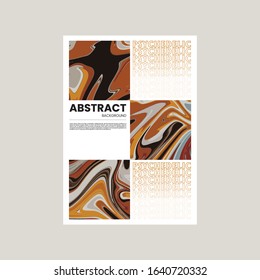 Abstract vector flyer template. Watercolor texture vibrant colored background. Visual computer filtered gradient wavy diagonal lines. Dynamic paint flow marble texture pattern. Psychedelic art poster.