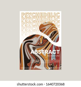 Abstract vector flyer template. Watercolor texture vibrant colored background. Visual computer filtered gradient wavy diagonal lines. Dynamic paint flow marble texture pattern. Psychedelic art poster.