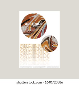Abstract vector flyer template. Watercolor texture vibrant colored background. Visual computer filtered gradient wavy diagonal lines. Dynamic paint flow marble texture pattern. Psychedelic art poster.