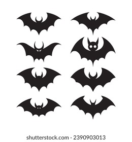 Abstract Vector Flying Bat Icon Design Template